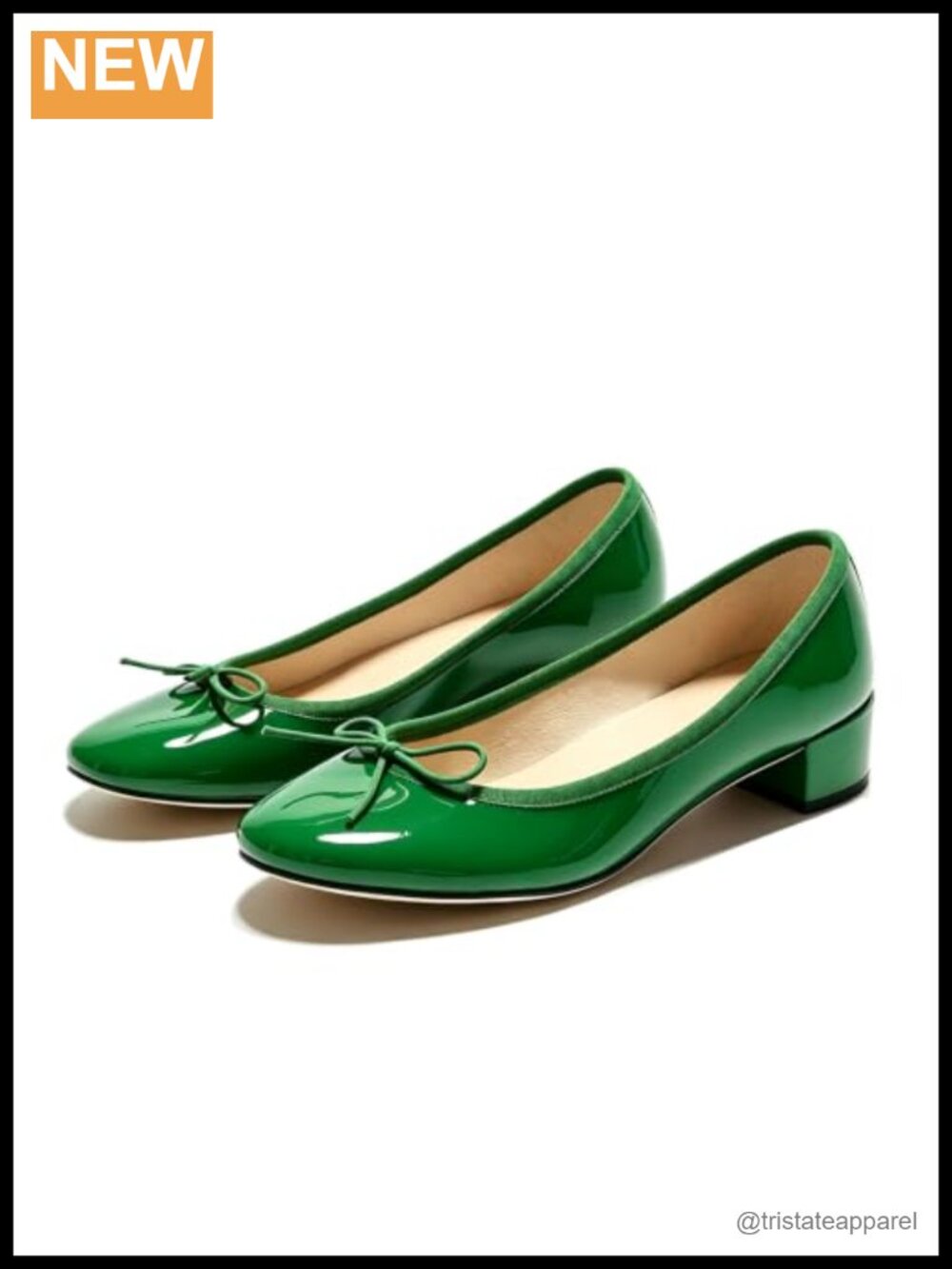 Women Bow Block Heel Pumps Round Toe Low Heel Ballet Style Faux Leather
